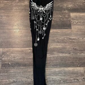 Gothicana black Embellished Women's leggings size xxl